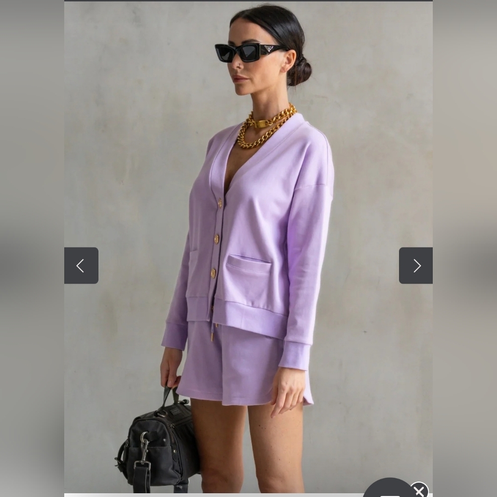 Care Tucker Lavender Cardigan Size Small